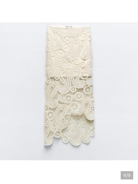 New with tags! Zara asymmetric crochet skirt
